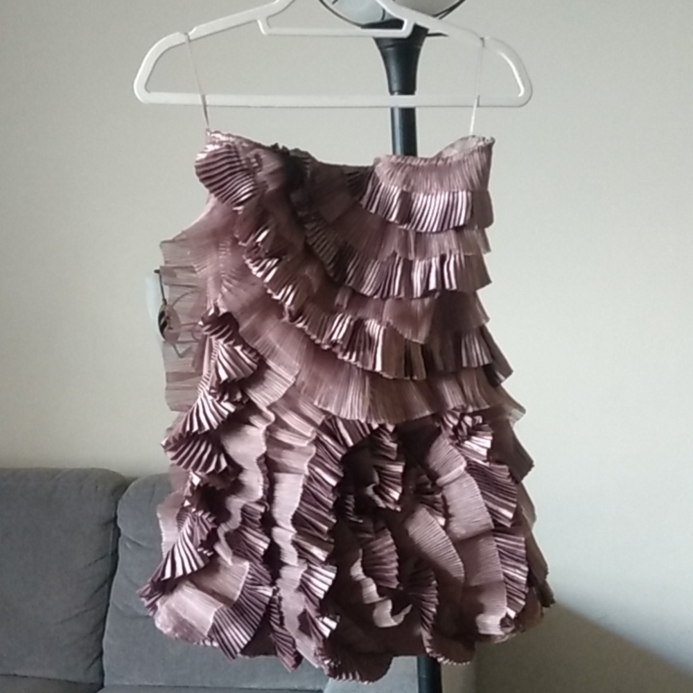 ASOS Strapless Ruffled Mini Dress with Shawl